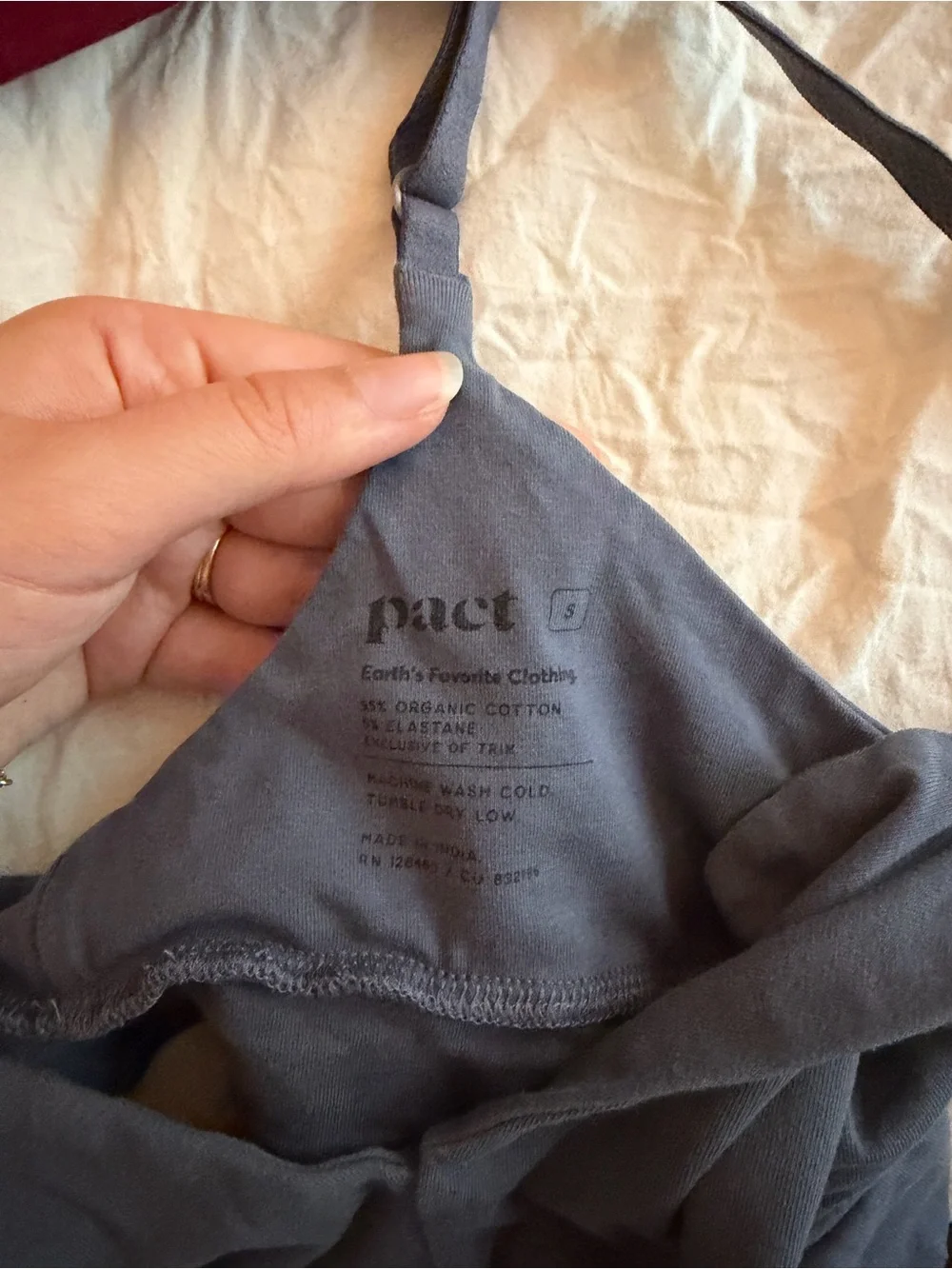 Pact Women's Wireless Bralettes in Burgundy and Slate Gray
